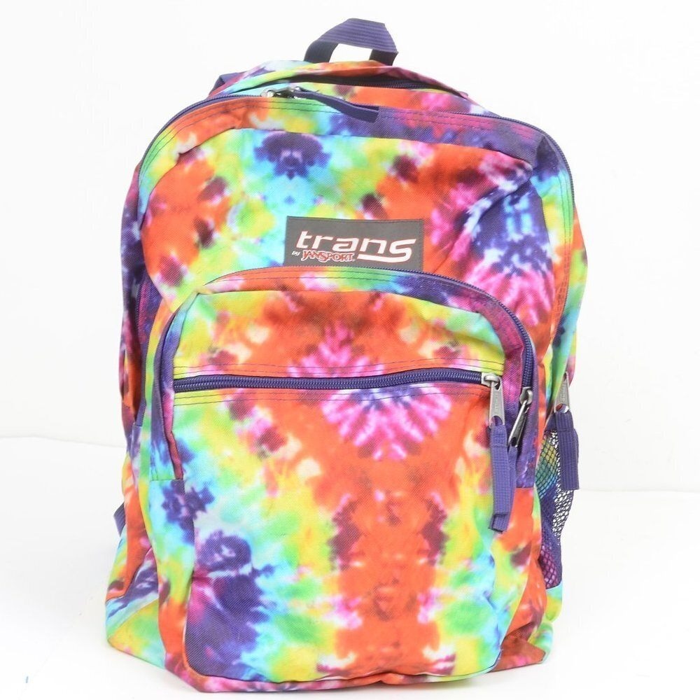 Trans by Jansport Supermax Tie Dye Backpack Sport School Cheer Daypack Colorful
